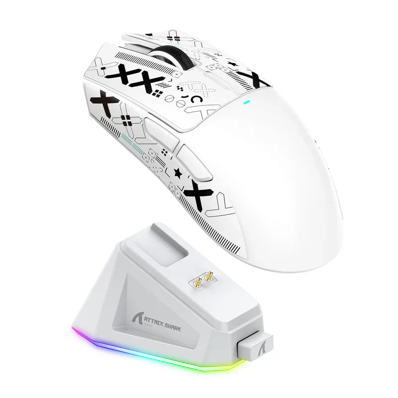 ATTACK SHARK X11 White Tri-Mode Wireless Gaming MOUSE